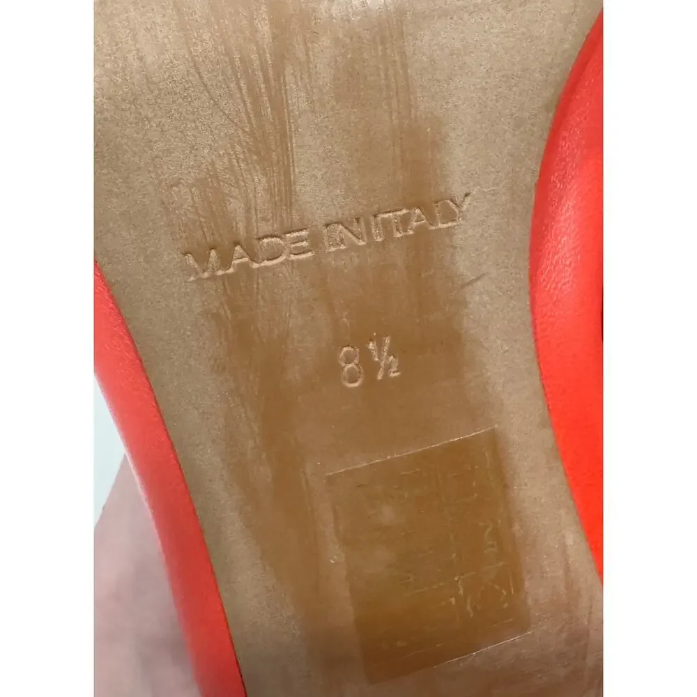 EVERLANE The Day Heel Genuine Italian Leather Red Block Heel Pumps Size 8.5 - Picture 7 of 8